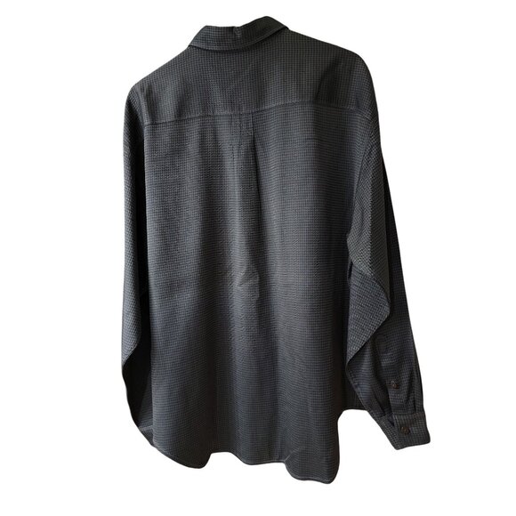 Tommy Bahama 100% Silk Men's Gray Check Long-Sleeve Button-Up Shirt Large - Picture 2 of 4